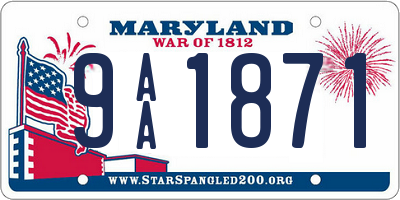 MD license plate 9AA1871