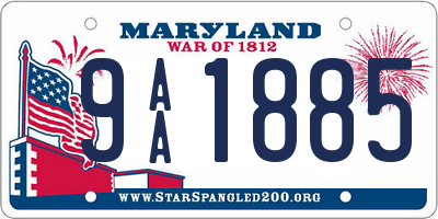 MD license plate 9AA1885