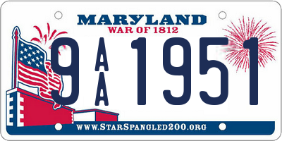 MD license plate 9AA1951