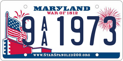 MD license plate 9AA1973