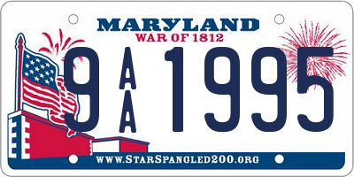 MD license plate 9AA1995
