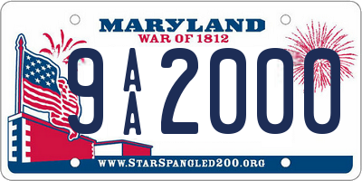 MD license plate 9AA2000
