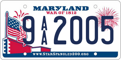 MD license plate 9AA2005