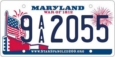 MD license plate 9AA2055
