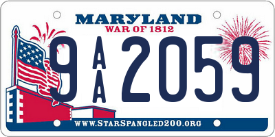 MD license plate 9AA2059