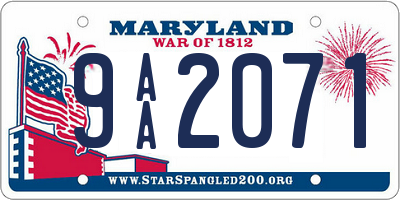 MD license plate 9AA2071