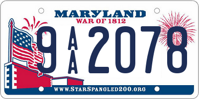 MD license plate 9AA2078