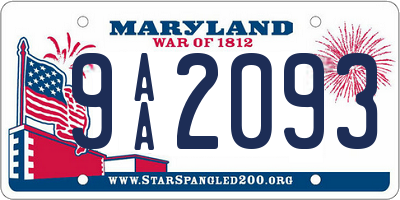 MD license plate 9AA2093