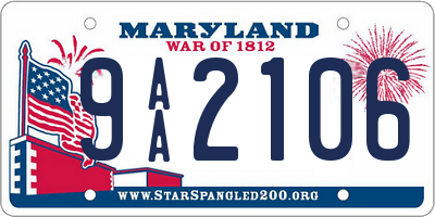 MD license plate 9AA2106