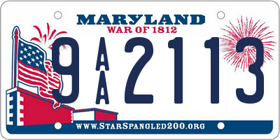 MD license plate 9AA2113