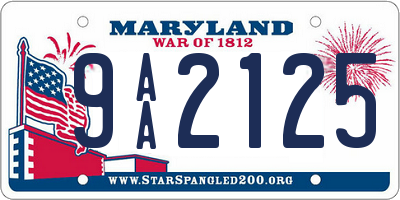 MD license plate 9AA2125