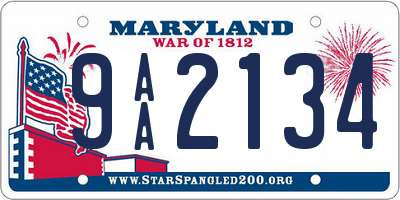 MD license plate 9AA2134