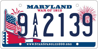 MD license plate 9AA2139