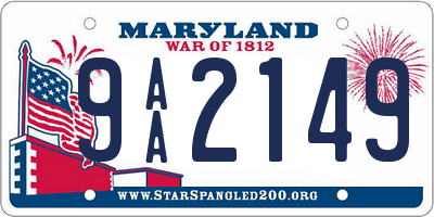 MD license plate 9AA2149