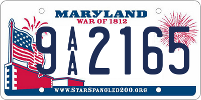MD license plate 9AA2165