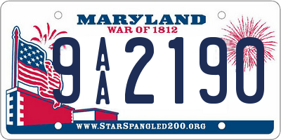 MD license plate 9AA2190