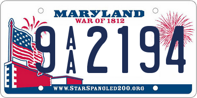 MD license plate 9AA2194