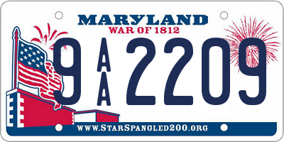 MD license plate 9AA2209