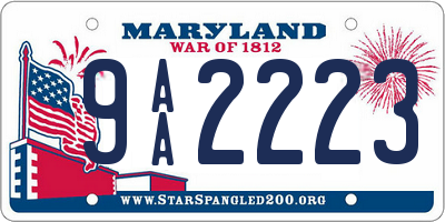 MD license plate 9AA2223