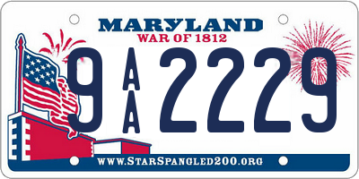MD license plate 9AA2229