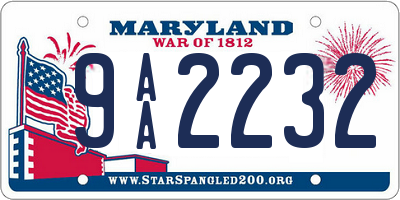 MD license plate 9AA2232