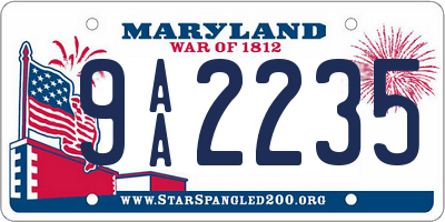 MD license plate 9AA2235