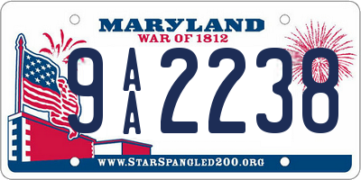 MD license plate 9AA2238