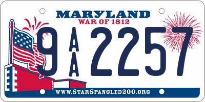 MD license plate 9AA2257