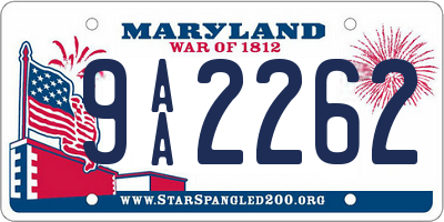 MD license plate 9AA2262