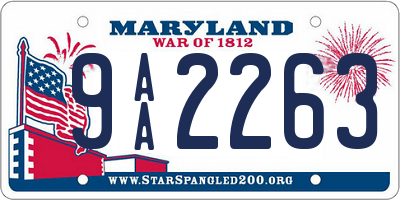 MD license plate 9AA2263