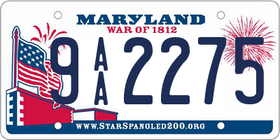 MD license plate 9AA2275