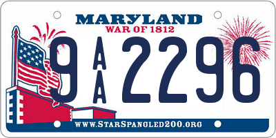 MD license plate 9AA2296