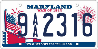 MD license plate 9AA2316