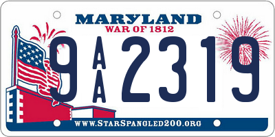 MD license plate 9AA2319
