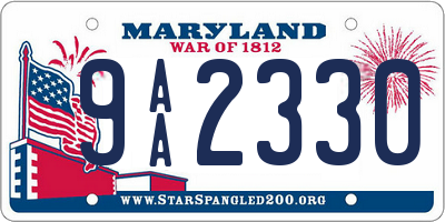 MD license plate 9AA2330