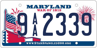 MD license plate 9AA2339