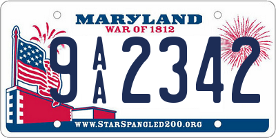 MD license plate 9AA2342