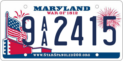 MD license plate 9AA2415