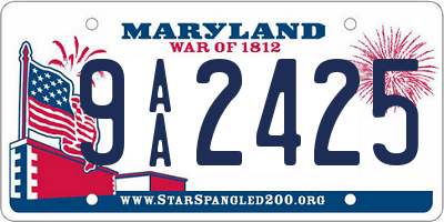 MD license plate 9AA2425