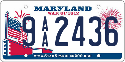 MD license plate 9AA2436