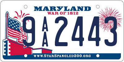 MD license plate 9AA2443