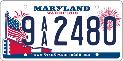 MD license plate 9AA2480