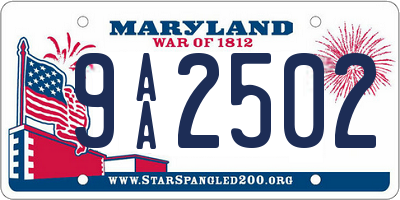 MD license plate 9AA2502