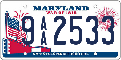 MD license plate 9AA2533
