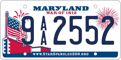 MD license plate 9AA2552
