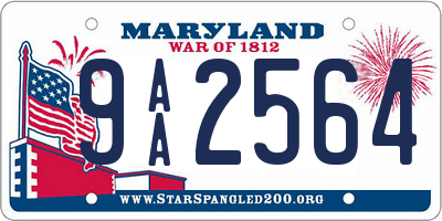 MD license plate 9AA2564
