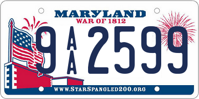 MD license plate 9AA2599
