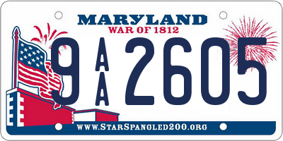 MD license plate 9AA2605