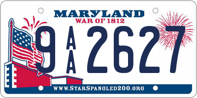 MD license plate 9AA2627