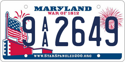 MD license plate 9AA2649